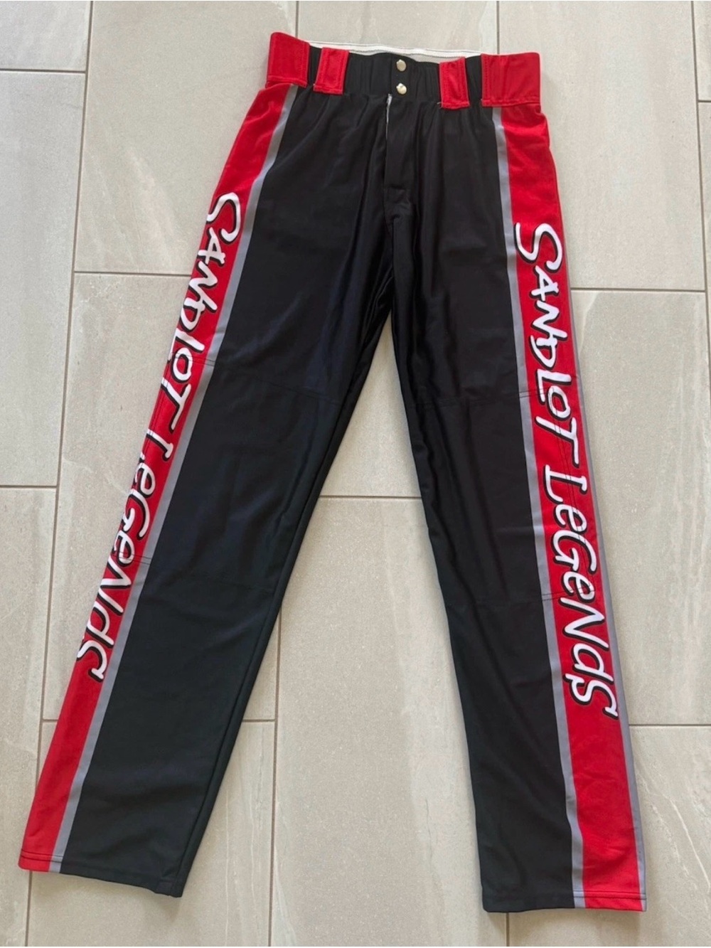 Kut4 Sports Sandlot Legends Baseball Pants Adult M Black Red Athletic Uniform